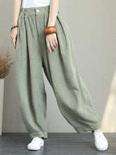 Load image into Gallery viewer, Women&#39;s Button Loose Cotton and Linen Wide-leg Pants
