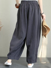 Load image into Gallery viewer, Women&#39;s Button Loose Cotton and Linen Wide-leg Pants
