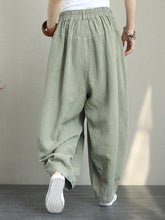 Load image into Gallery viewer, Women&#39;s Button Loose Cotton and Linen Wide-leg Pants
