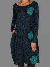 Load image into Gallery viewer, Floral Tunic Round Neckline A-Line Dress
