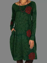 Load image into Gallery viewer, Floral Tunic Round Neckline A-Line Dress
