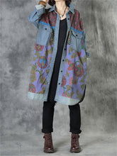 Load image into Gallery viewer, Retro Literary Casual Loose Denim Print Blouse
