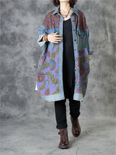 Load image into Gallery viewer, Retro Literary Casual Loose Denim Print Blouse
