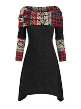 Load image into Gallery viewer, Wide Collar Printing Midi Dress

