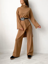 Load image into Gallery viewer, Irregular Turtleneck Sweater Knit Two-Piece Suit
