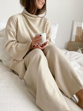 Load image into Gallery viewer, Irregular Turtleneck Sweater Knit Two-Piece Suit
