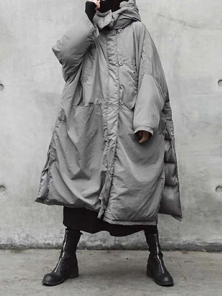 Extra Loose Solid Color Warm Winter Jacket for Women