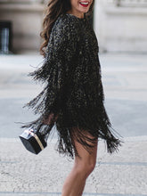Load image into Gallery viewer, Fashion Casual Long Sleeve Tassel Elegant Dress
