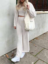 Load image into Gallery viewer, Fashion Solid Color Casual Loose Knit Three-piece Suit
