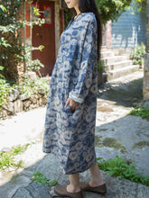 Load image into Gallery viewer, Bohemian Print Loose Long Sleeve Midi Dress
