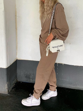 Load image into Gallery viewer, Solid Color Simple Turtleneck Loose Casual Two-piece Suit
