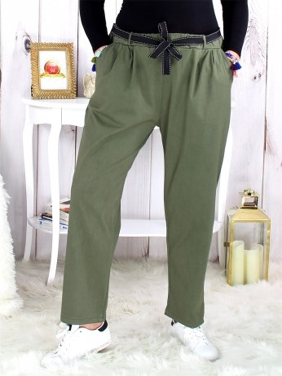 Casual Solid Color Loose Women'S Straight Trousers