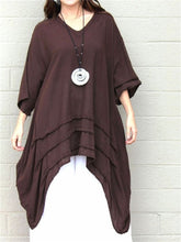 Load image into Gallery viewer, Retro Casual Loose Irregular Hem Cotton And Linen Women&#39;S Suit
