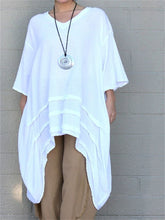 Load image into Gallery viewer, Retro Casual Loose Irregular Hem Cotton And Linen Women&#39;S Suit
