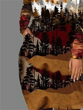 Load image into Gallery viewer, Retro Casual Print Round Neck Long Sleeve Women&#39;S Dress
