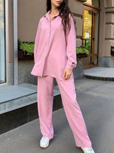 Load image into Gallery viewer, Fashion Buttons Blouse Pants Set
