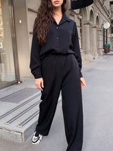 Load image into Gallery viewer, Fashion Buttons Blouse Pants Set
