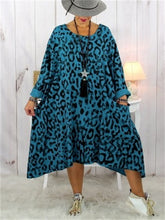 Load image into Gallery viewer, Spring And Summer Retro Casual Leopard Print Loose Women'S Dress
