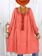 Load image into Gallery viewer, Spring And Summer Bohemian Solid Color Casual Women'S Dress
