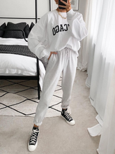 Load image into Gallery viewer, Chicago Printed Solid Color Round Neck Casual Loose Two-piece Suit

