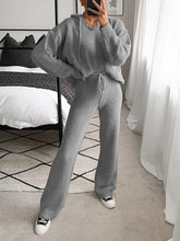 Load image into Gallery viewer, Fashion Solid Color Hooded Casual Loose Knit Two-piece Suit
