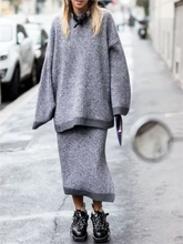 Load image into Gallery viewer, Fashion Street Warm Solid Color Women'S Knitted Suit Skirt
