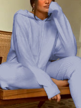 Load image into Gallery viewer, Pure Color Casual Hooded Knitted Women'S Two-Piece Suit
