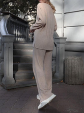 Load image into Gallery viewer, Pure Color Round Neck Loose Casual Knitted Two-piece Suit
