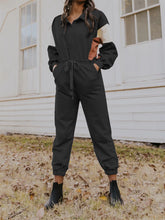 Load image into Gallery viewer, Fashion Contrast Stitching Drawstring Waist Casual Jumpsuit
