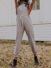 Load image into Gallery viewer, Fashion Contrast Stitching Drawstring Waist Casual Jumpsuit
