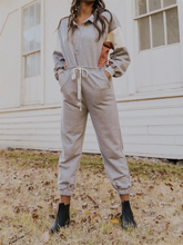 Load image into Gallery viewer, Fashion Contrast Stitching Drawstring Waist Casual Jumpsuit
