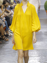 Load image into Gallery viewer, Fashion Casual Solid Color V-Neck Flared Sleeve Dress
