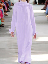Load image into Gallery viewer, Women'S Fashion Solid Color Stand Collar Long Sleeve Long Dress
