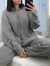 Load image into Gallery viewer, Fashion Solid Color Pit Strip Knitted Sweater Two-piece
