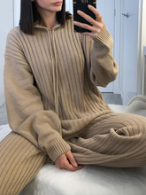 Load image into Gallery viewer, Fashion Solid Color Pit Strip Knitted Sweater Two-piece
