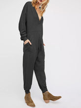 Load image into Gallery viewer, Sexy V-neck Solid Color Loose Casual Jumpsuit
