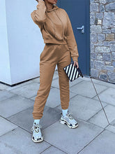 Load image into Gallery viewer, Fashion Hooded Loose Casual Solid Color Two-piece Suit
