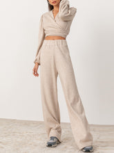 Load image into Gallery viewer, Fashion V-Neck Wide-Leg Leisure Two-Piece Suit
