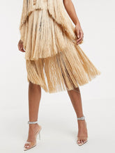 Load image into Gallery viewer, Fashion Suspender Sleeveless Tassel Midi Evening Dress
