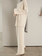 Load image into Gallery viewer, Elegant Solid Color Casual Women&#39;S Knitted Two-Piece Suit
