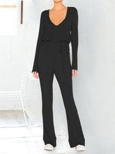 Load image into Gallery viewer, Fashion Solid Color Deep V-neck Casual Jumpsuit

