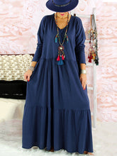 Load image into Gallery viewer, V-Neck Solid Color Casual Dress

