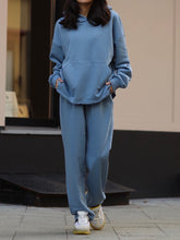 Load image into Gallery viewer, Loose Hoodie Straight Pants Suit

