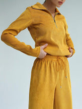 Load image into Gallery viewer, Lapel Zipper Knit Two-Piece Suit
