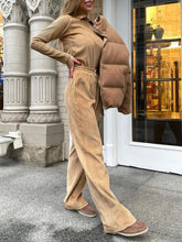 Load image into Gallery viewer, Lapel Zipper Knit Two-Piece Suit
