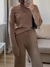 Load image into Gallery viewer, Fashion Casual Off-Shoulder Slim Knit Two-Piece Suit

