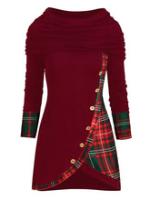 Load image into Gallery viewer, Retro Casual Plaid Stitching Women&#39;S Dress
