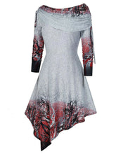 Load image into Gallery viewer, Vintage Print Irregular Hem Women'S Dress
