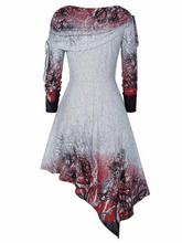 Load image into Gallery viewer, Vintage Print Irregular Hem Women'S Dress
