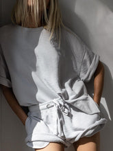 Load image into Gallery viewer, Casual Solid Color Middle Sleeve Round Neck Loose Two-Piece Suit
